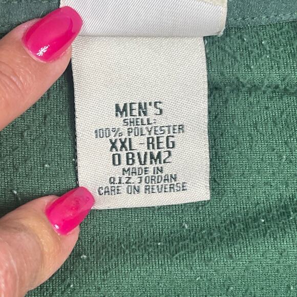 VTG LL Bean Green Fleece Sweatshirt Sz XXL Lightweight 1/4 Zip Chest Pocket SOFT - Picture 6 of 7